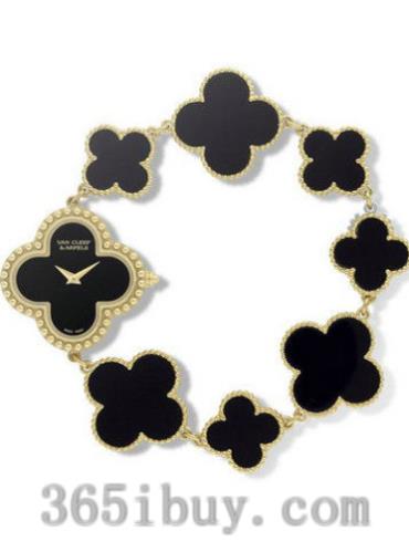 梵克雅宝女表Alhambra系列18K黄金/黑色表盘VCARN01600