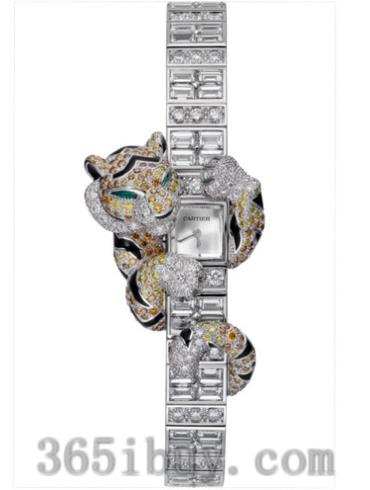 卡地亚女表创意宝石腕表系列白金/白色表盘PI00926