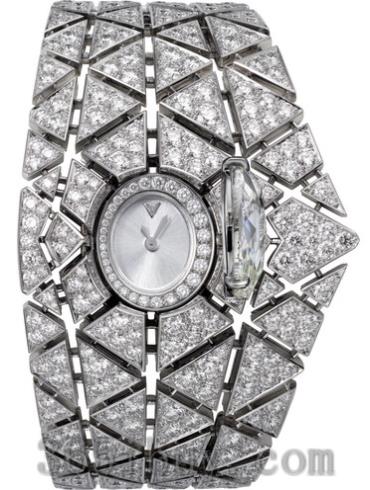 卡地亚女表创意宝石腕表系列白金/白色表盘PI00917