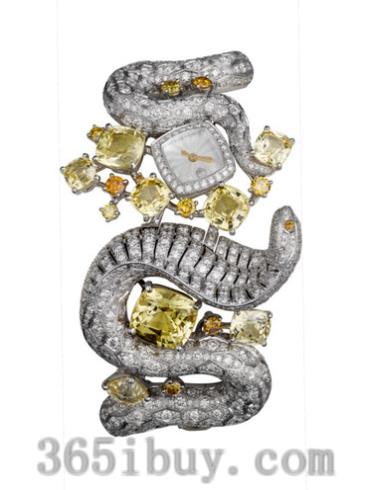 卡地亚女表创意宝石腕表系列白金/白色表盘PI00731