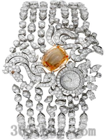 卡地亚女表创意宝石腕表系列白金/白色表盘PI00553