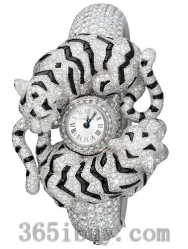 卡地亚女表创意宝石腕表系列白金/白色表盘PI00235