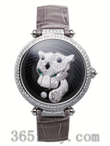 卡地亚女表创意宝石腕表系列鳄鱼皮/黑色表盘HPI01105