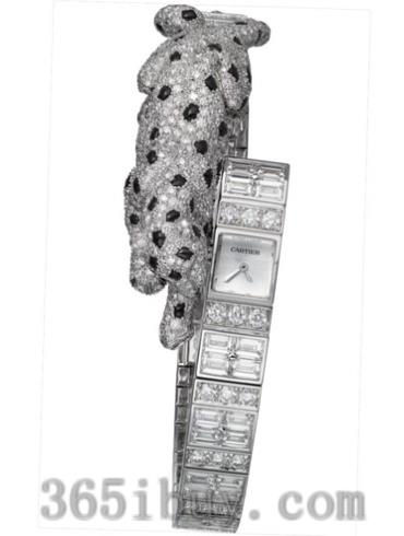 卡地亚女表创意宝石腕表系列白金/白色表盘PI01001