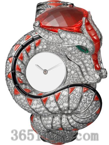 卡地亚女表创意宝石腕表系列白金/白色表盘PI00990