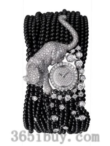 卡地亚女表创意宝石腕表系列白金/白色表盘PI00949