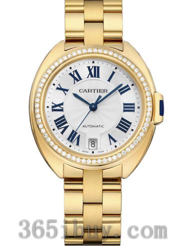 卡地亚女表Clé de Cartier系列18K黄金/银白色表盘WJCL0023