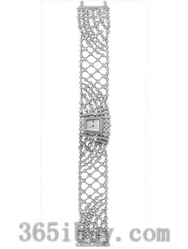 卡地亚女表创意宝石腕表系列白金/镶钻/银白色表盘HPI00674