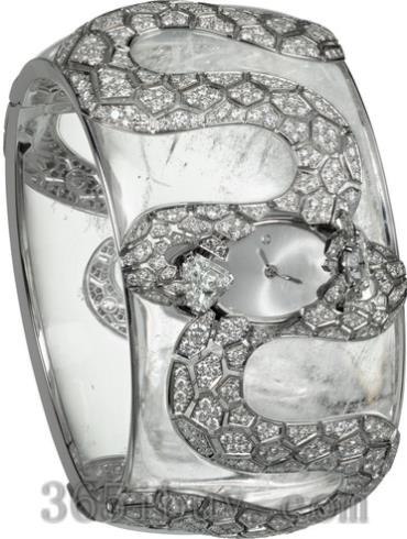 卡地亚女表创意宝石腕表系列白金/镶钻/银色白表盘HPI00647