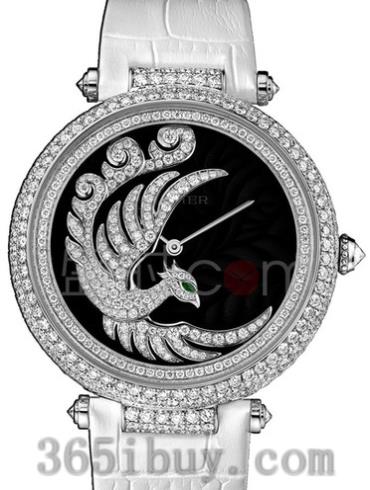 卡地亚女表创意宝石腕表系列鳄鱼皮/黑色表盘HPI00633