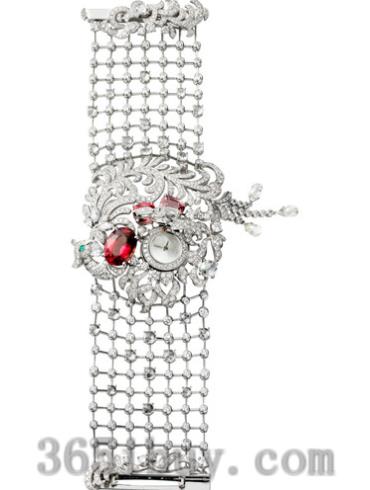卡地亚女表创意宝石腕表系列白金/镶钻/银白色表盘HPI00554