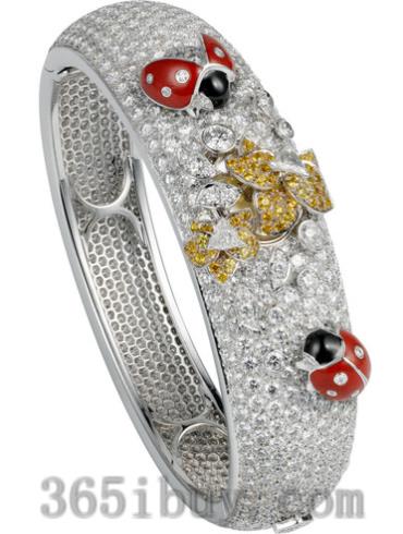 卡地亚女表创意宝石腕表系列白金/镶钻/白色表盘HPI00538