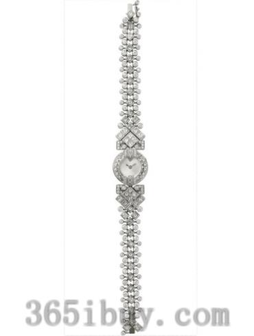 卡地亚女表创意宝石腕表系列白金/镶钻/银白色表盘HPI00534
