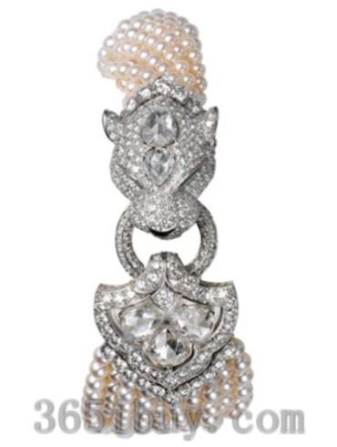 卡地亚女表创意宝石腕表系列白金/镶钻/银白色表盘HPI00469