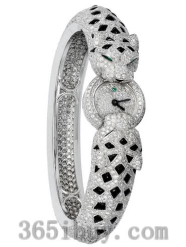 卡地亚女表创意宝石腕表系列白金/镶钻/白色表盘HPI00396