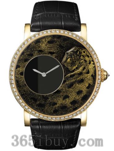 卡地亚女表创意宝石腕表系列鳄鱼皮/黑色表盘HPI00700