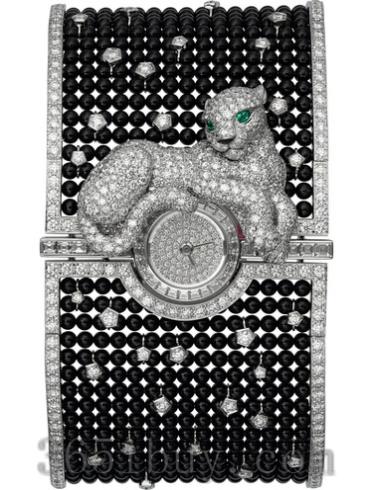 卡地亚女表创意宝石腕表系列白金/缟玛瑙/银色表盘HPI00686