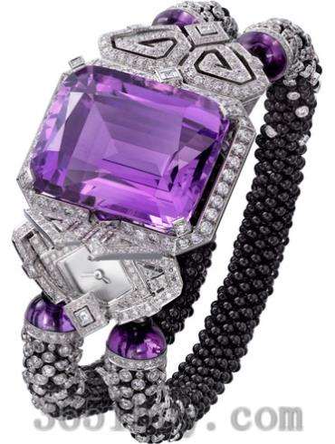 卡地亚女表创意宝石腕表系列白金/紫水晶/银色表盘HPI00954
