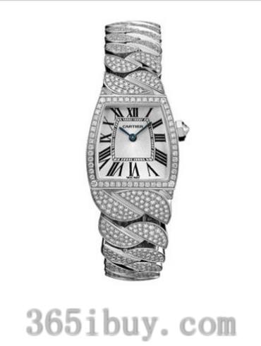 卡地亚女表创意宝石腕表系列白金镶钻/银灰色表盘WE6003MX