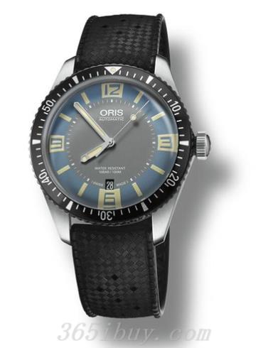 豪利时男表潜水系列橡胶/多维尔蓝”与灰色表盘01_733_7707_4065