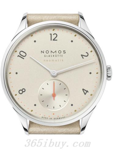 NOMOS男表MINIMATIK系列牛皮，天然纹理，包边处理/米色表盘1204