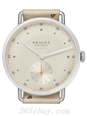 NOMOS男表Metro系列牛皮，天然纹理，包边处理/米色表盘1107