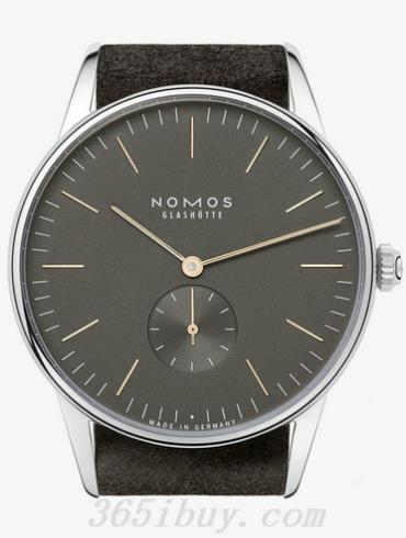 NOMOS男表Orion系列炭黑色绒面麂皮/黑色表盘385