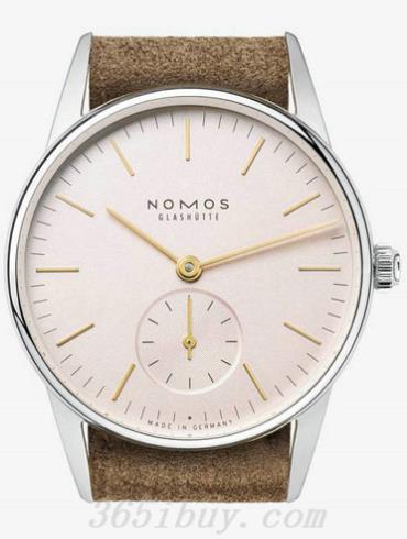 NOMOS男表Orion系列米色绒面麂皮/白色表盘325