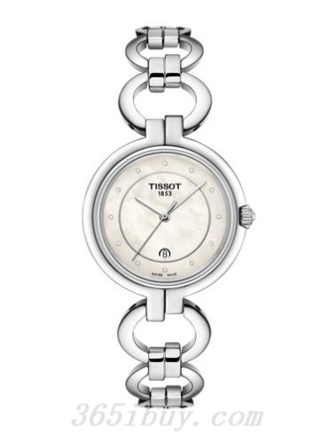 天梭女表T-Trend系列钢表带/白色珍珠贝母表盘T0942101111600
