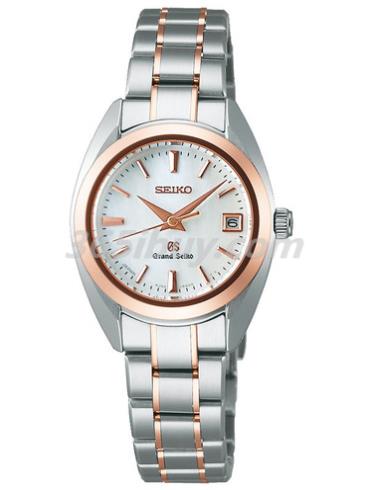 精工女表Grand Seiko系列钛合金/玫瑰金/银色表盘STGF110