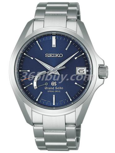 精工男表Grand Seiko系列精钢/蓝色表盘SBGA075