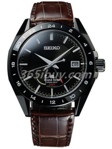 精工男表Grand Seiko系列鳄鱼皮/黑色表盘SBGE037G