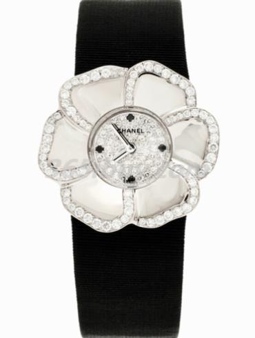 香奈儿女表高级珠宝腕表系列绢带/白色表盘H1190