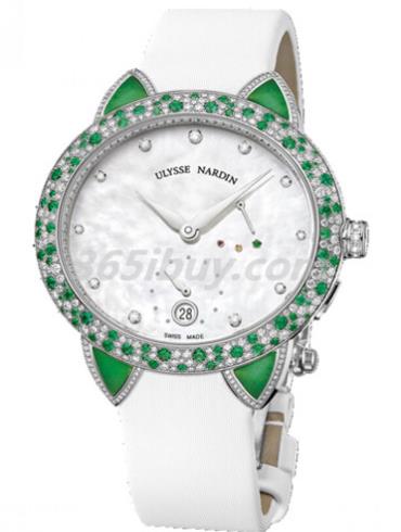 雅典女表复杂功能机械腕表系列缎带/白色珍珠母贝表盘3100-126BC_991