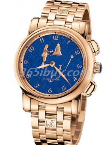 雅典男表珍贵独特机械腕表系列玫瑰金/蓝色青金石表盘6106-103-8_E3