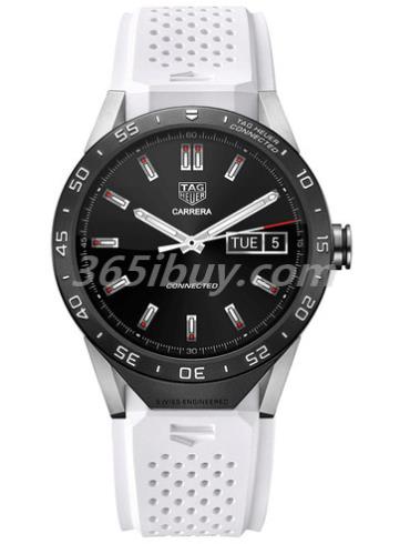 豪雅男表TAG Heuer Connected橡胶/黑色表盘ic_watch_white