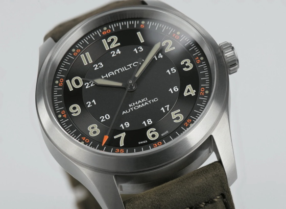 汉密尔顿卡其布场钛自动收集升级一个最好的价格领域的手表